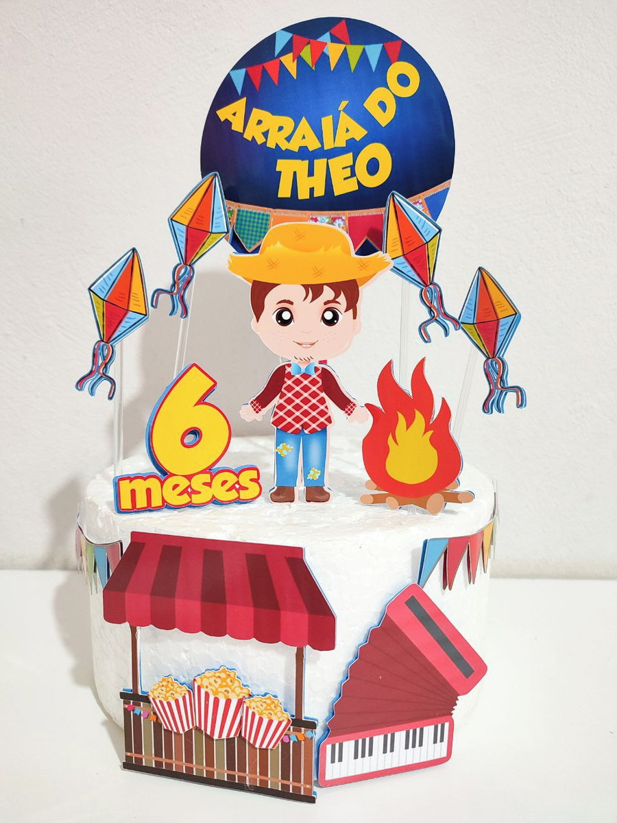 Arquivo de Corte Topo de Bolo Arraial Menino 009 Studio