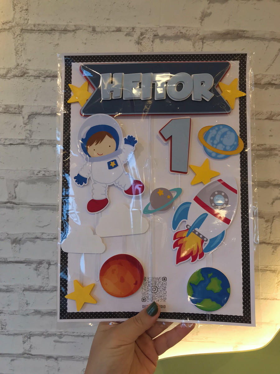 Arquivo de Corte Topo de Bolo Astronauta - Imagem 3