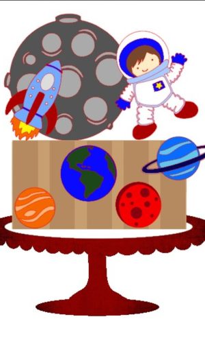 Arquivo de corte Topo de bolo Astronauta em camadas