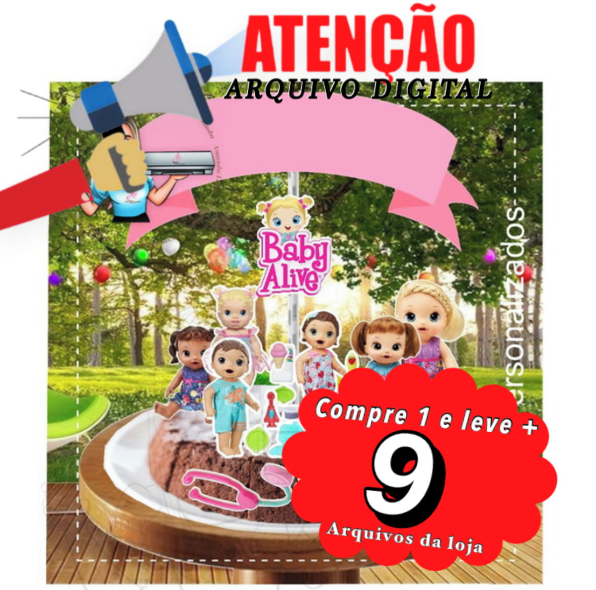 Arquivo de corte topo de bolo - BABY ALIVE (02) - Imagem 3