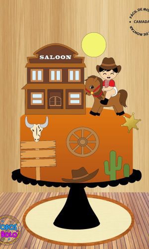 Arquivo de Corte Topo de Bolo Baby Cowboy
