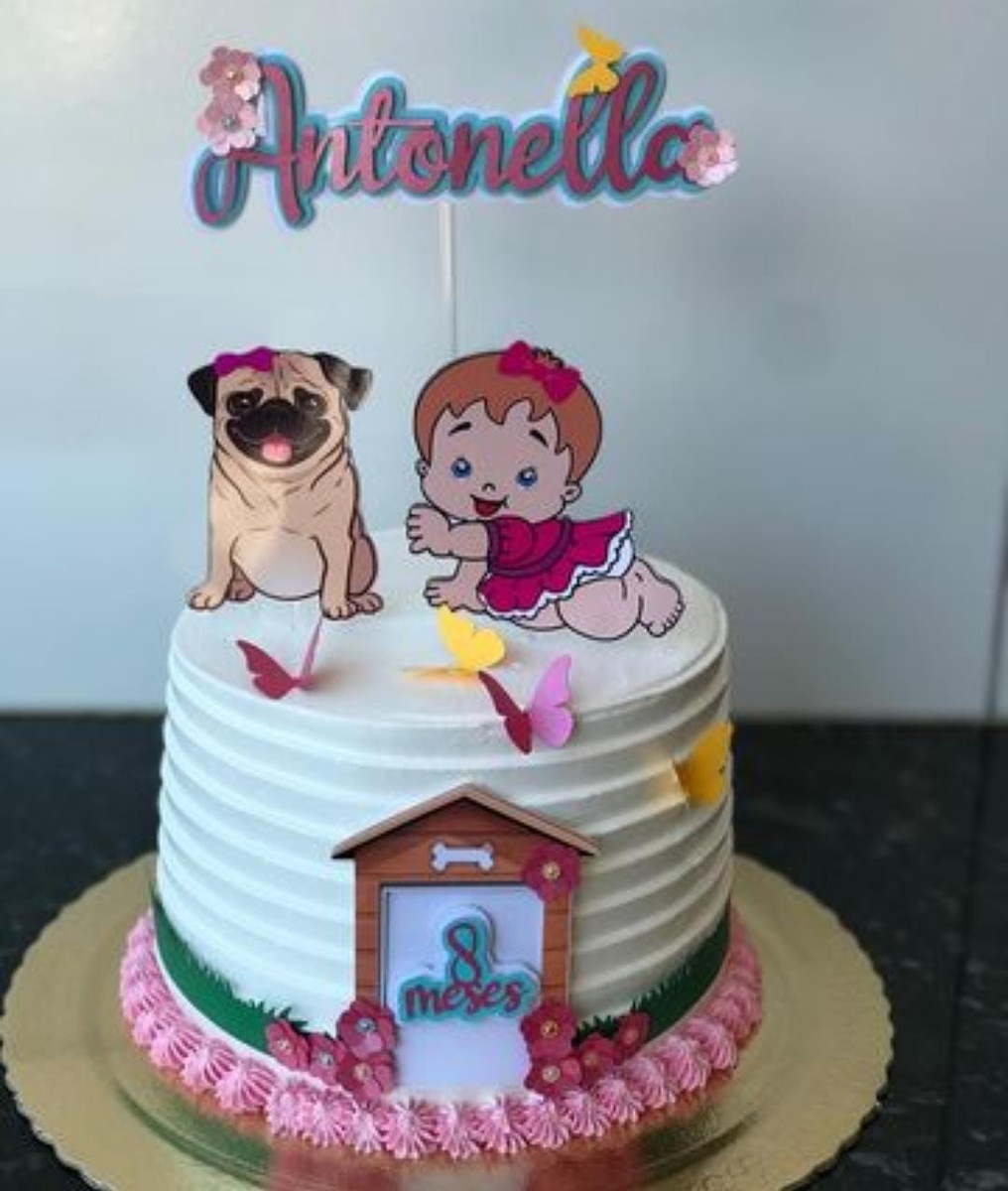 Arquivo de corte topo de bolo baby e pet (bebe e cachorro)