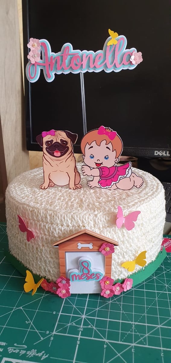 Arquivo de corte topo de bolo baby e pet (bebe e cachorro) - Imagem 2