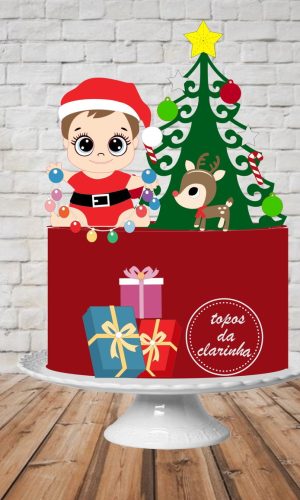 Arquivo de Corte Topo de Bolo Baby Natal Camada