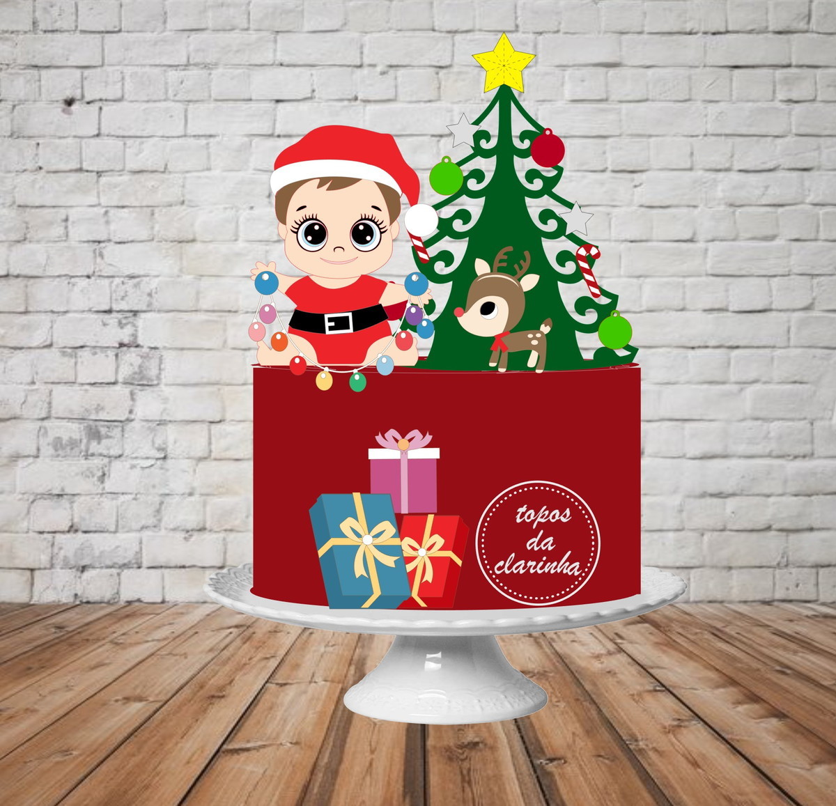 Arquivo de Corte Topo de Bolo Baby Natal Camada