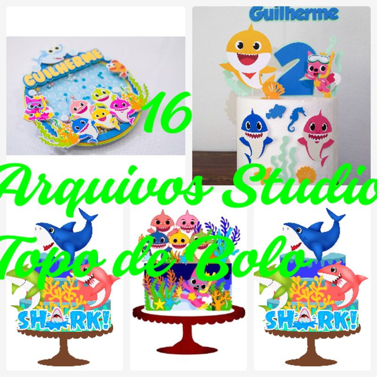 Arquivo de Corte Topo de Bolo - Baby Shark