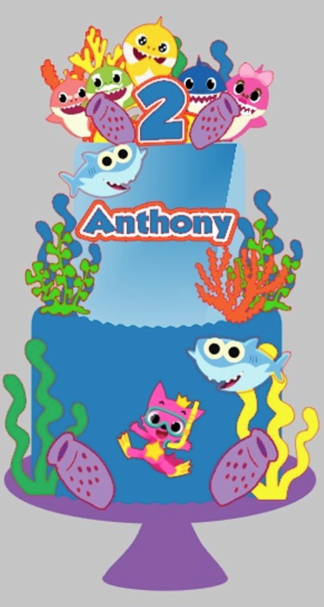 Arquivo de Corte Topo de Bolo Baby Shark