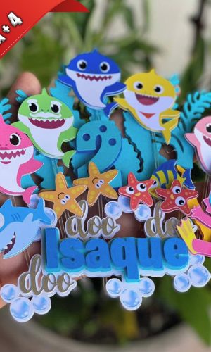 Arquivo de Corte Topo de Bolo Baby Shark