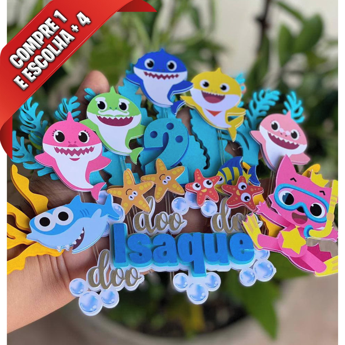 Arquivo de Corte Topo de Bolo Baby Shark