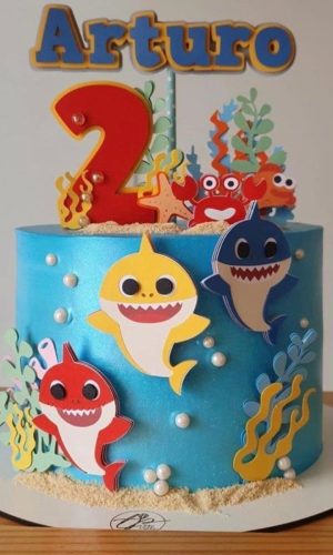 ARQUIVO DE CORTE TOPO DE BOLO Baby Shark