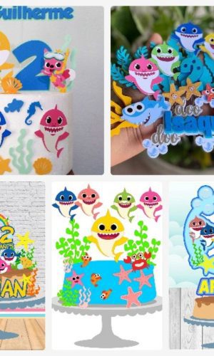 Arquivo de Corte Topo de Bolo Baby Shark + Brinde