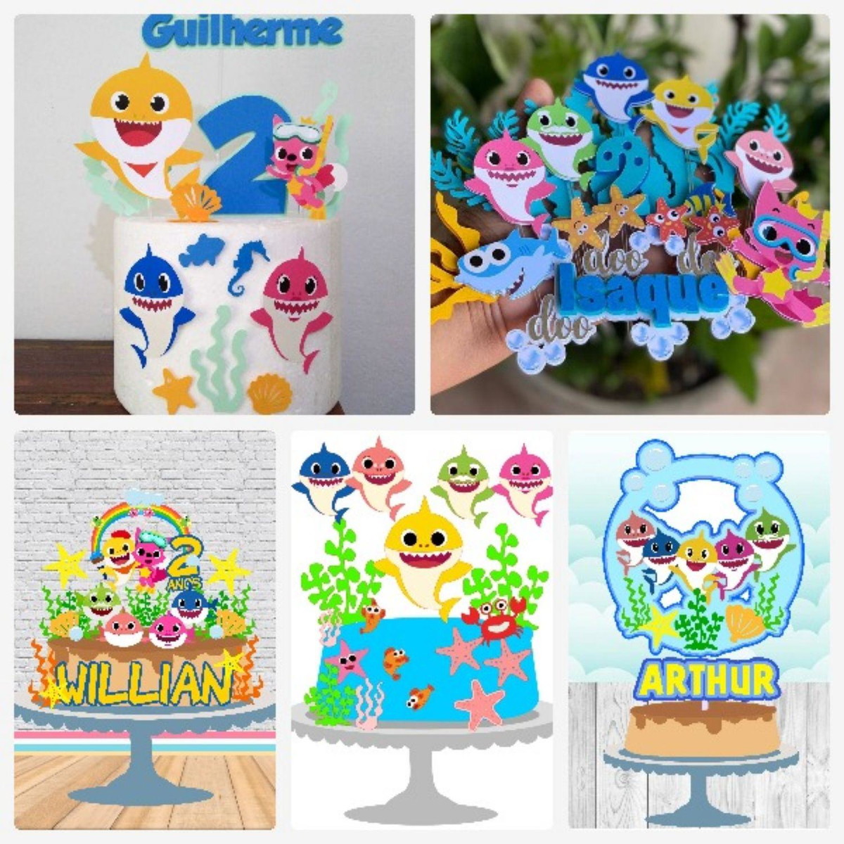 Arquivo de Corte Topo de Bolo Baby Shark + Brinde