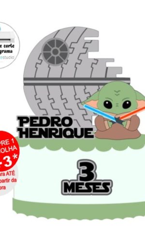 Arquivo de Corte Topo de Bolo Baby Yoda