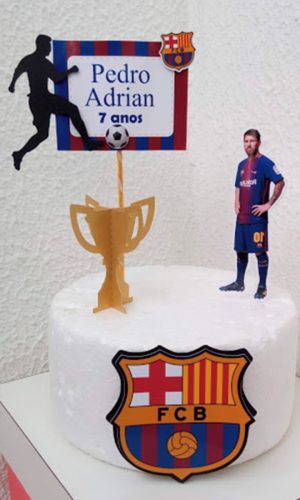Arquivo de Corte Topo de Bolo Barcelona Futebol+ BRINDE