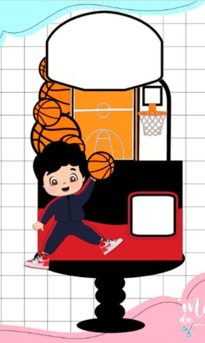 Arquivo de Corte: Topo de Bolo Basquete Menino 004
