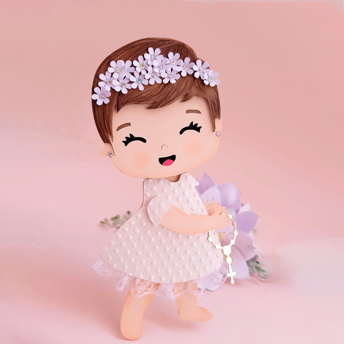Arquivo de Corte: Topo de Bolo Batizado Anjinha Baby 023 - Imagem 2