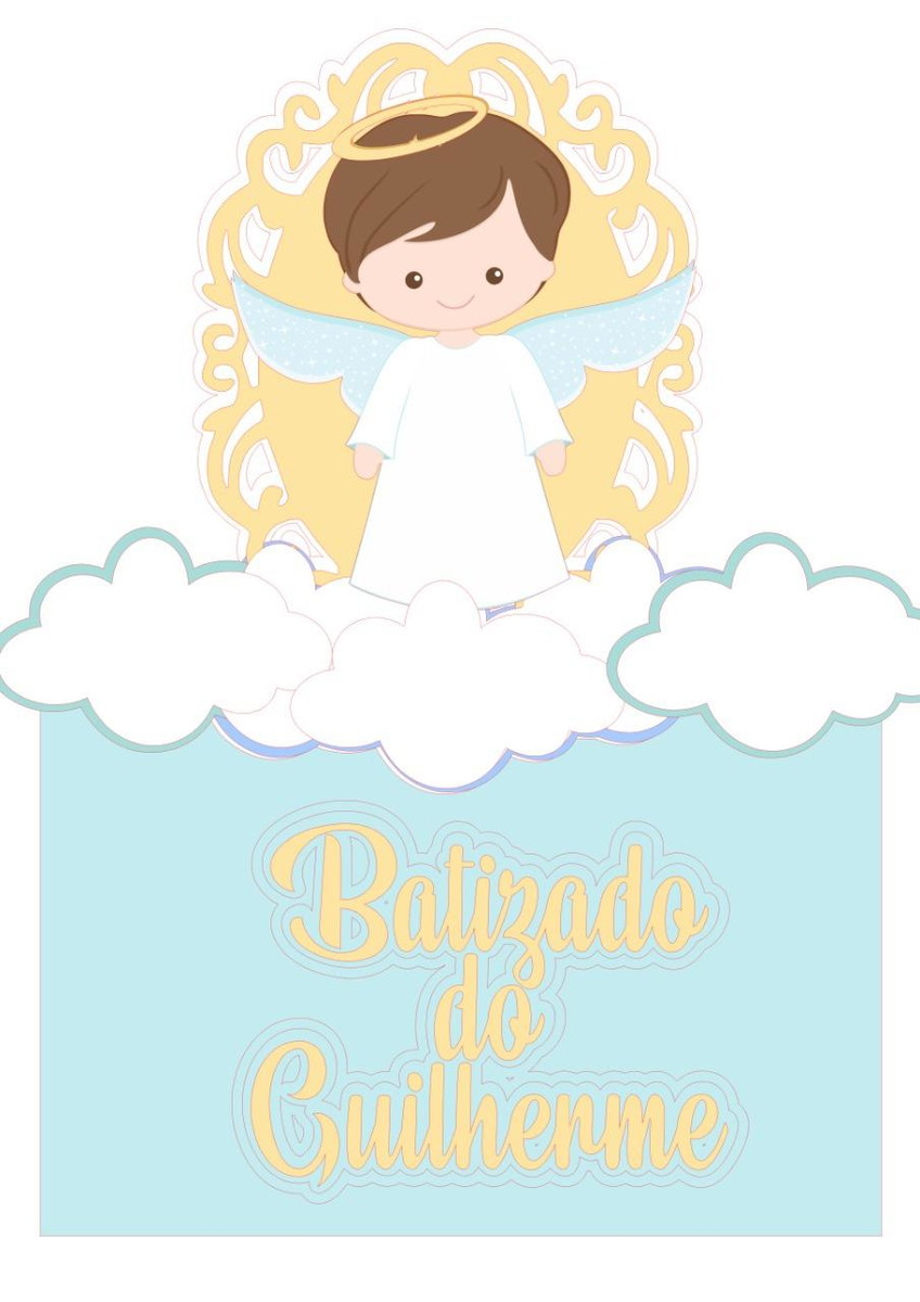 ARQUIVO DE CORTE TOPO DE BOLO Batizado menino 2