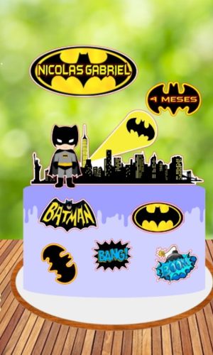 Arquivo de Corte Topo de Bolo Batman 02 - Studio e PDF
