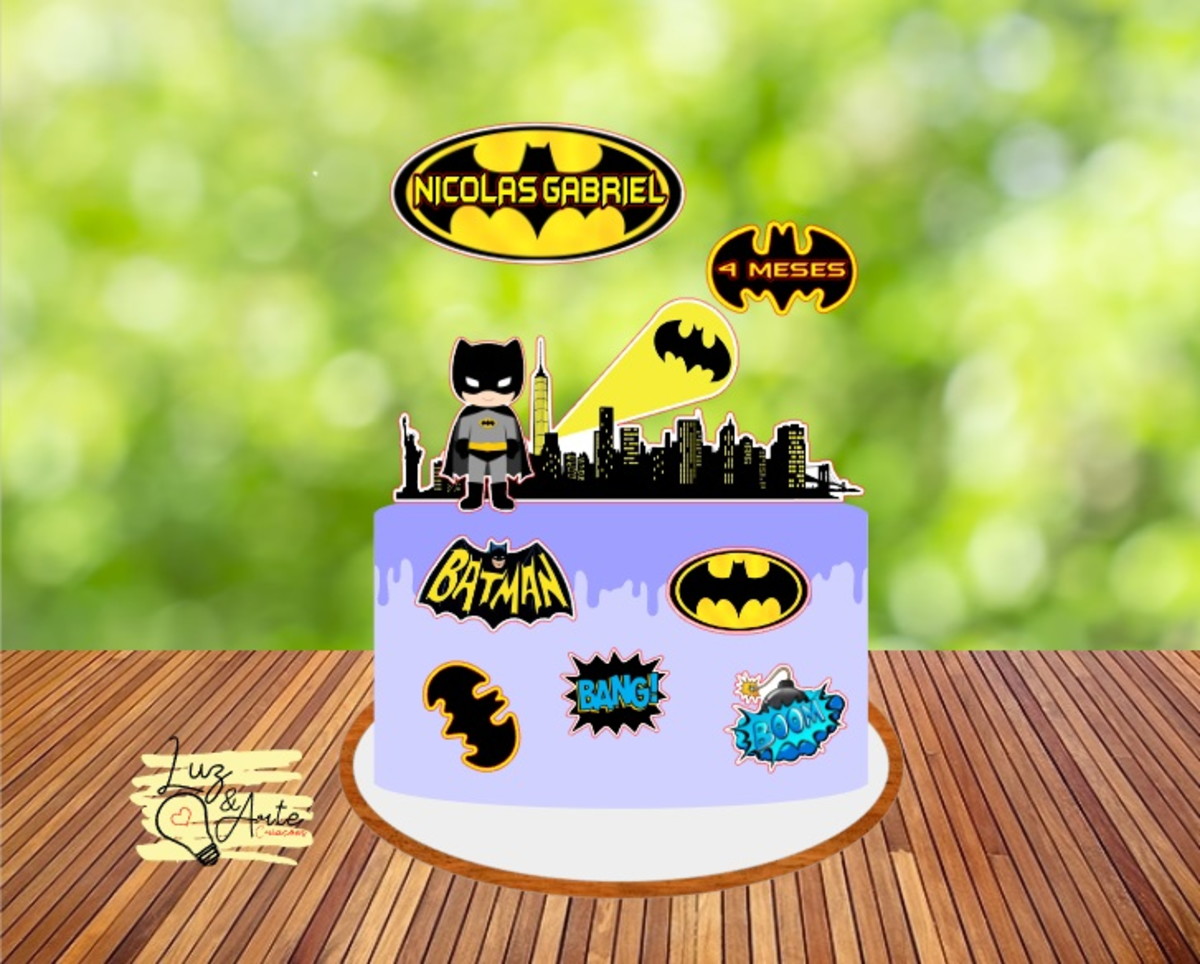 Arquivo de Corte Topo de Bolo Batman 02 - Studio e PDF