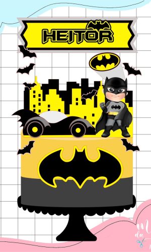 Arquivo de Corte Topo de Bolo Batman Cute 007