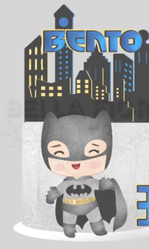 Arquivo de Corte Topo de Bolo Batman Cute Camadinhas - Bf