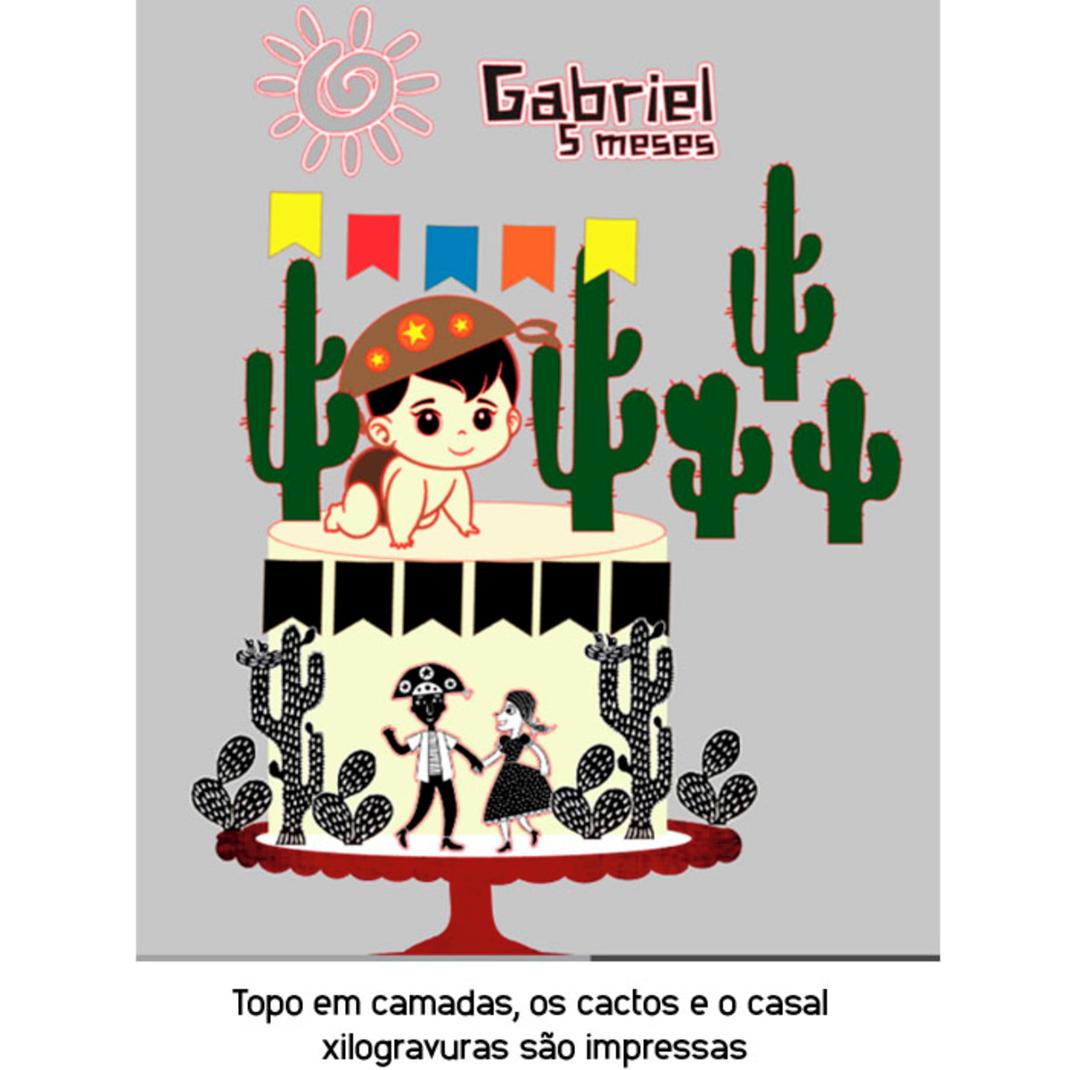 Arquivo de Corte Topo de Bolo Bebê Cangaceiro + BRINDE - Imagem 2