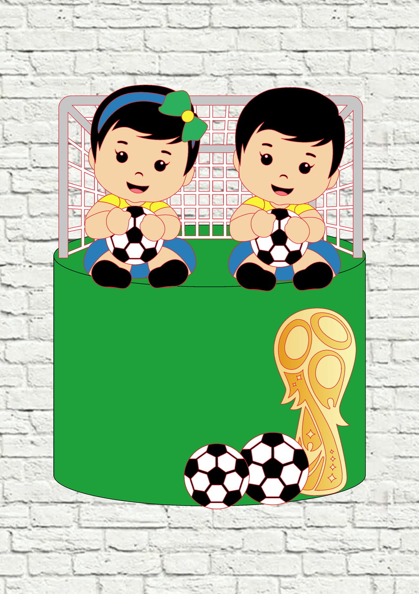 Arquivo de Corte Topo de Bolo Bebê Copa Brasil Studio 002