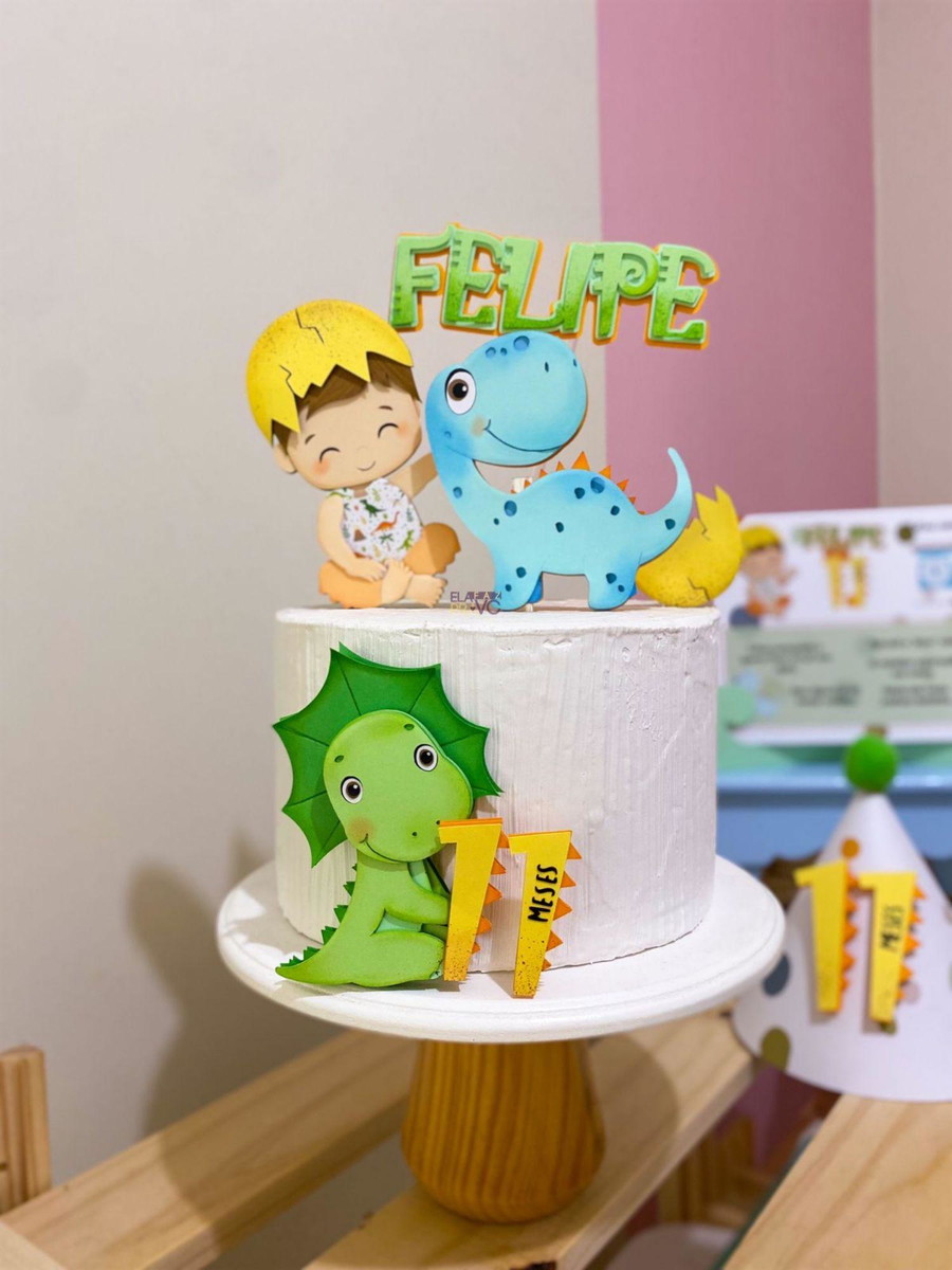 Arquivo de Corte Topo de Bolo Bebê Dino Studio
