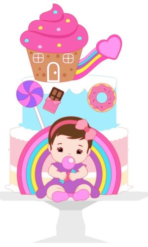 Arquivo de Corte Topo de Bolo Bebê Doces