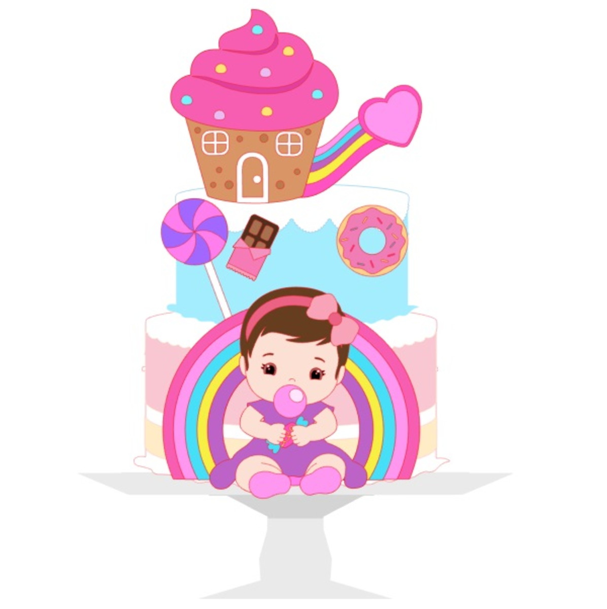 Arquivo de Corte Topo de Bolo Bebê Doces