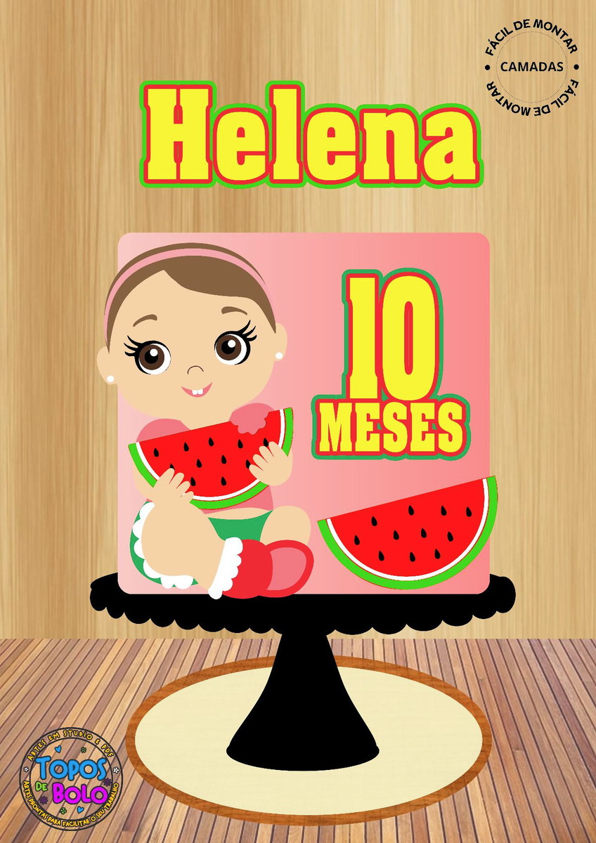 Arquivo de Corte Topo de Bolo Bebê e Melancia