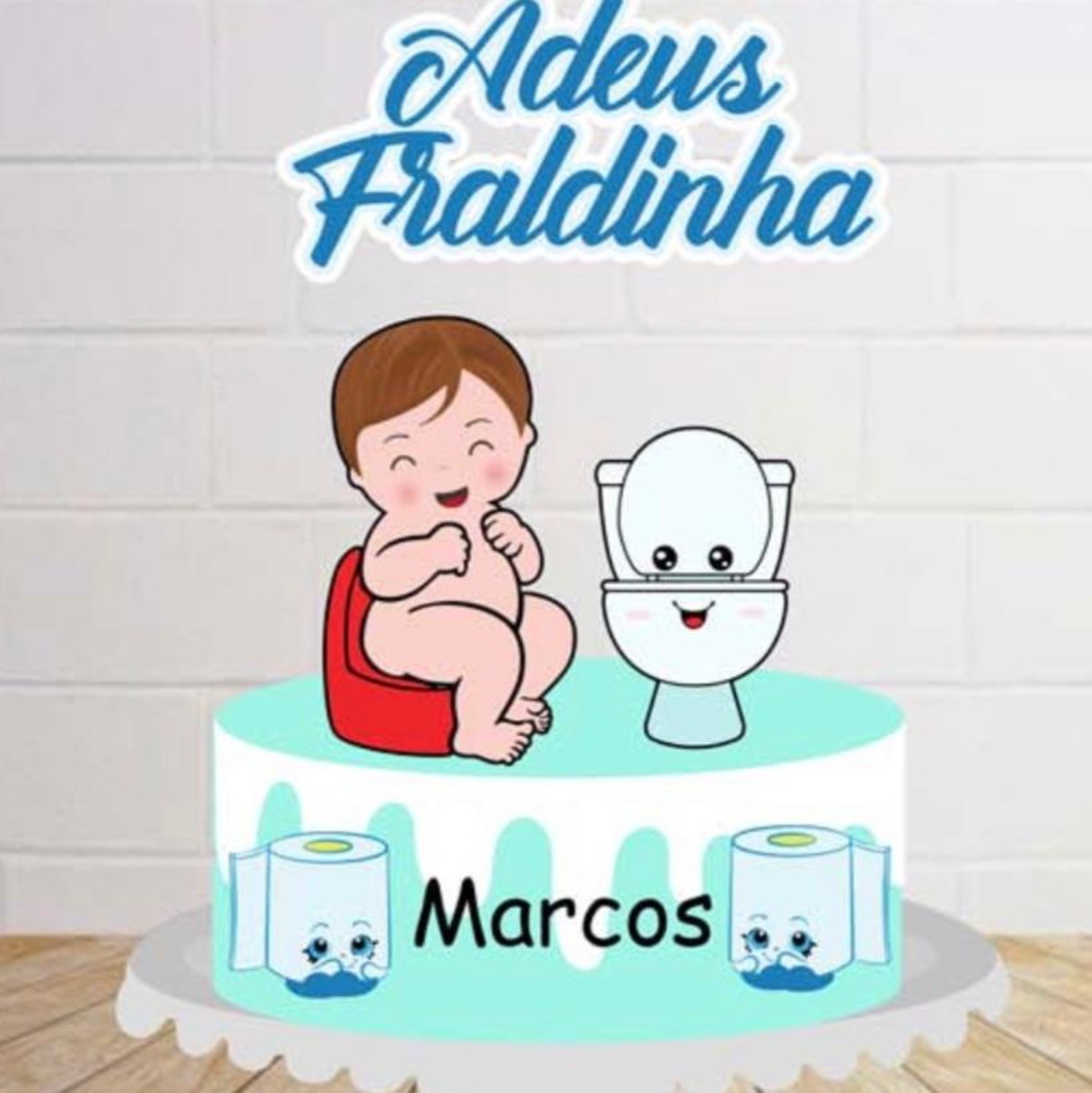 Arquivo de Corte Topo de Bolo Bebê Fraudinha Menino