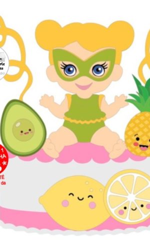 Arquivo de Corte Topo de Bolo Bebê Frutinha