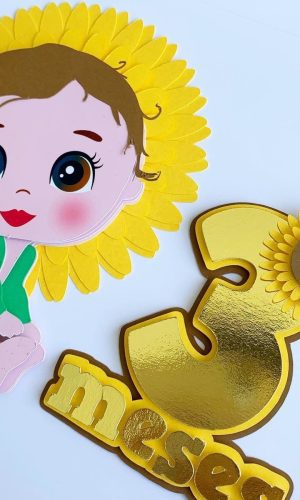 ARQUIVO DE CORTE TOPO DE BOLO bebê girassol