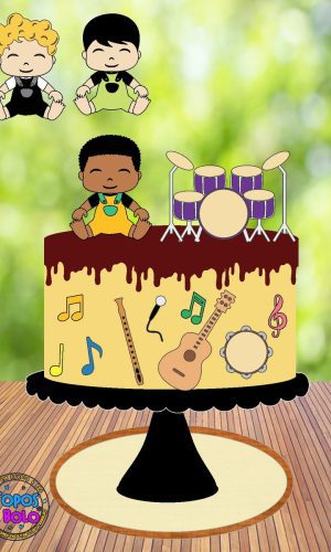 Arquivo de Corte Topo de Bolo Bebê Instrumentos