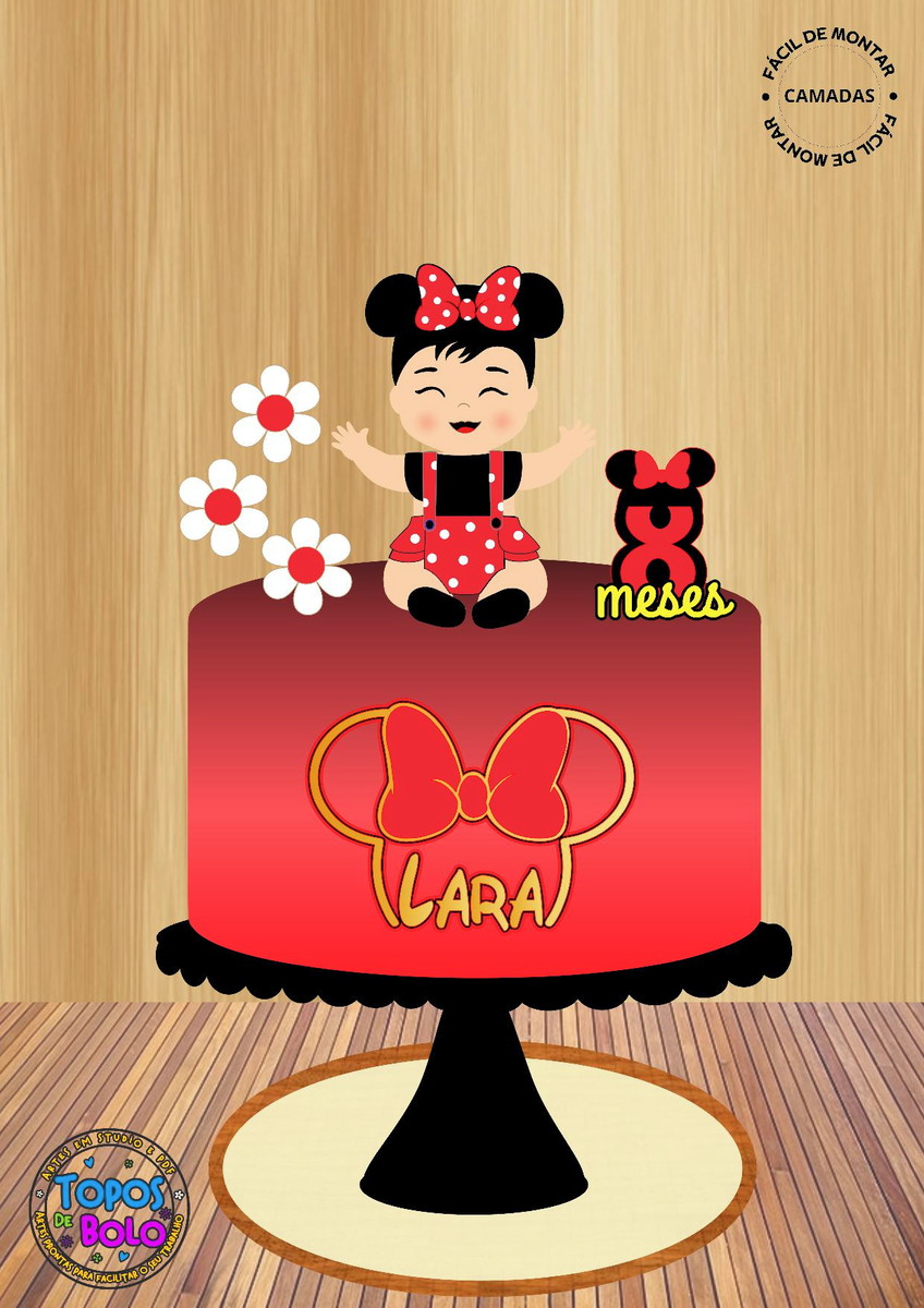 Arquivo de Corte Topo de Bolo Bebê Minnie
