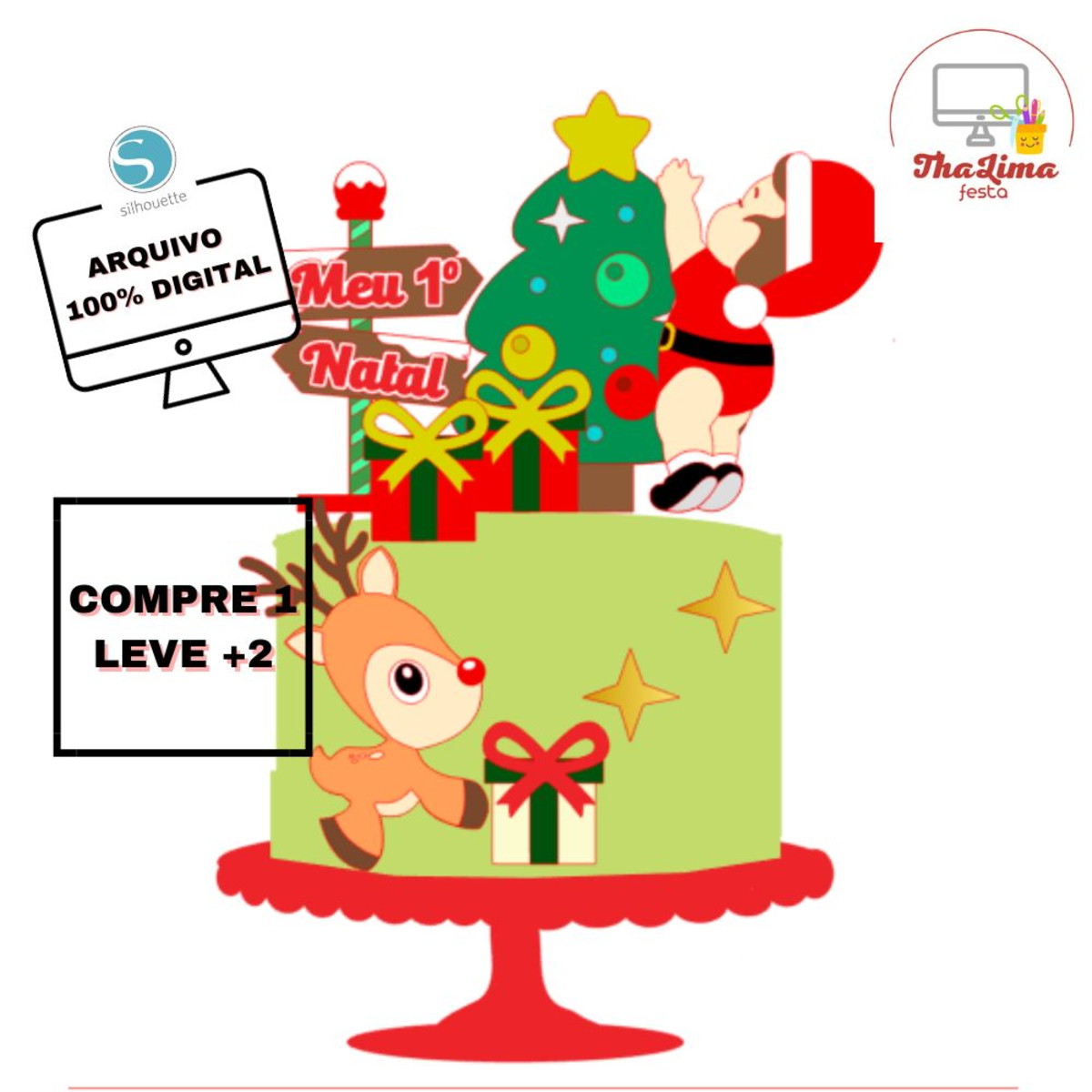 Arquivo de Corte Topo de Bolo Bebê Natal