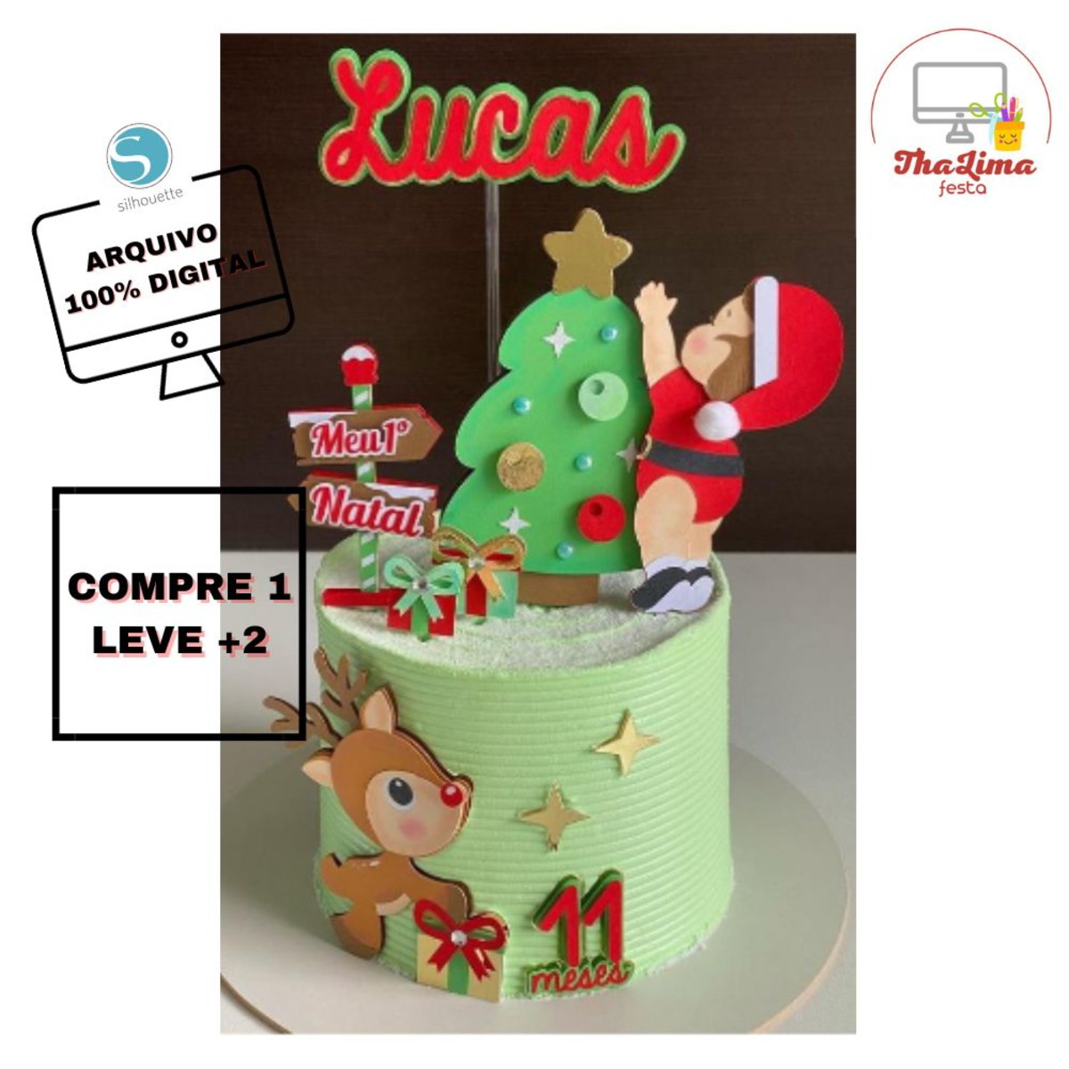 Arquivo de Corte Topo de Bolo Bebê Natal - Imagem 2