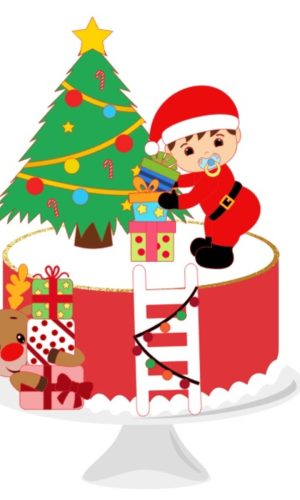 Arquivo de Corte Topo de Bolo Bebê Natal