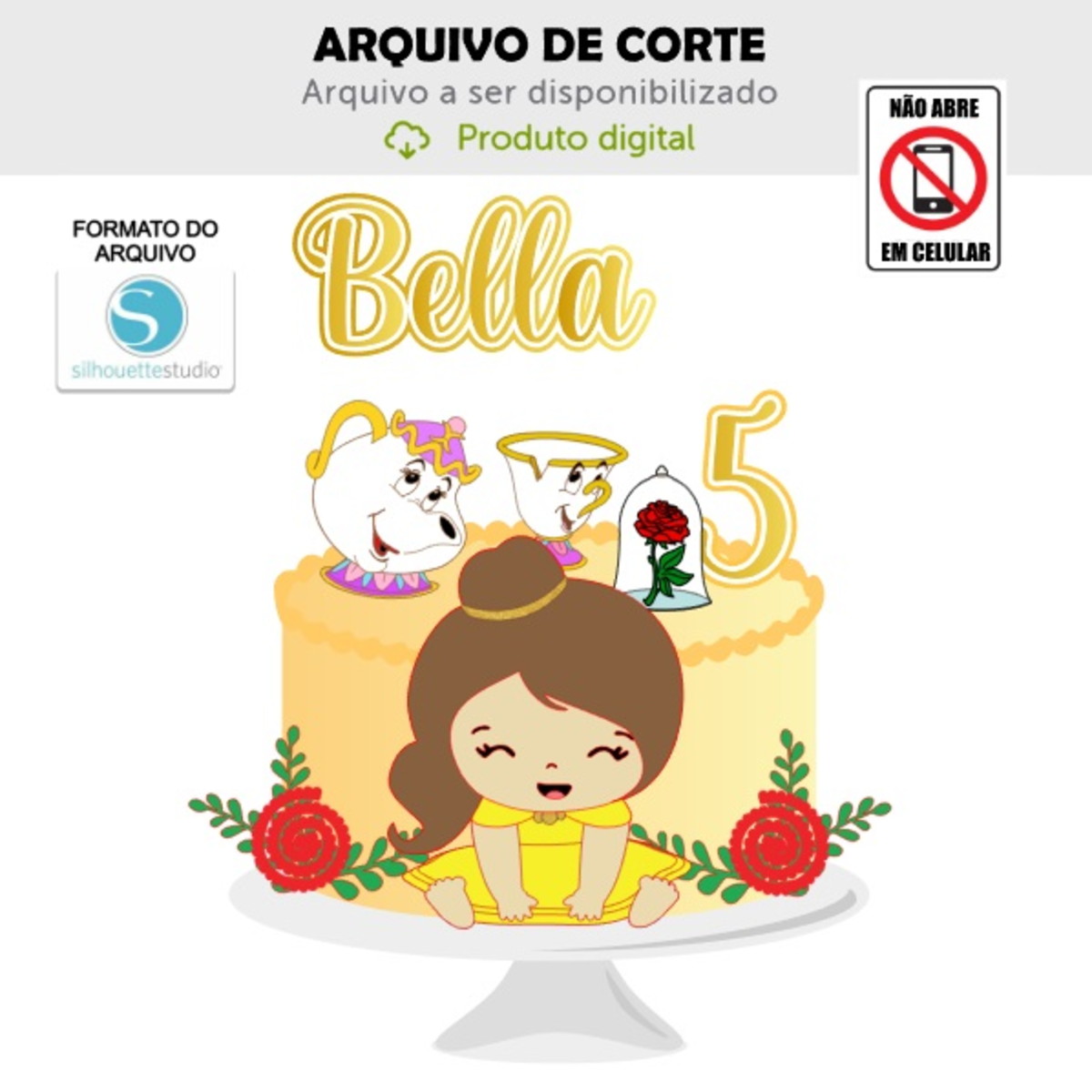 Arquivo de Corte Topo de Bolo Bela Baby