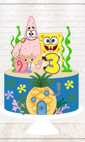 Arquivo de Corte Topo de Bolo Bob Esponja em Camadas 1706