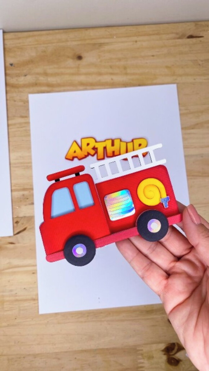 Arquivo de Corte Topo de Bolo Bombeiro Cute - Imagem 2