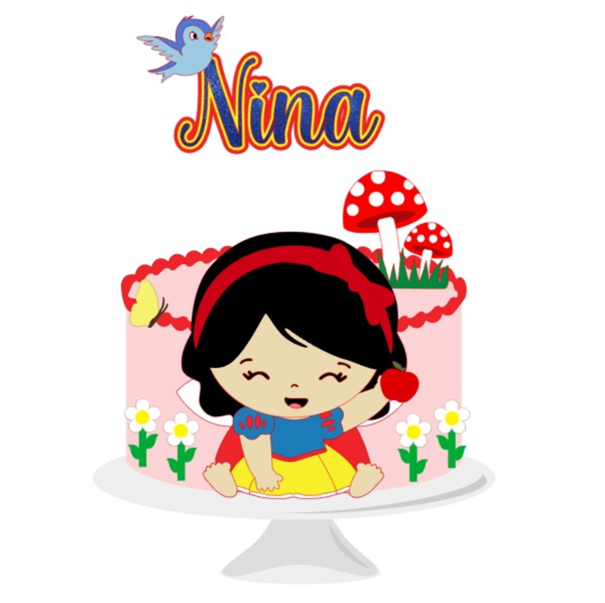 Arquivo de Corte Topo de Bolo Branca de Neve Bebê Cute