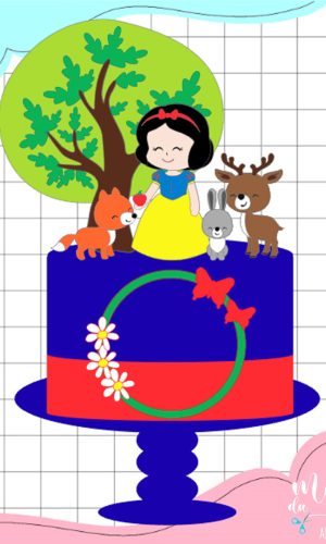 Arquivo de Corte: Topo de Bolo Branca de Neve Cute 014