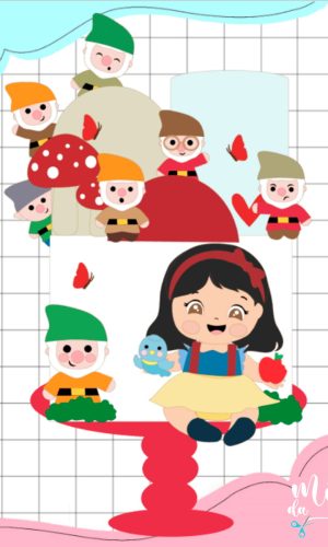 Arquivo de Corte: Topo de Bolo Branca de Neve Cute 018