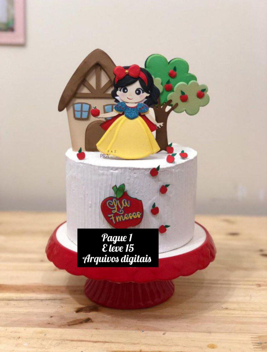Arquivo de Corte-topo de Bolo Branca de Neve Cute