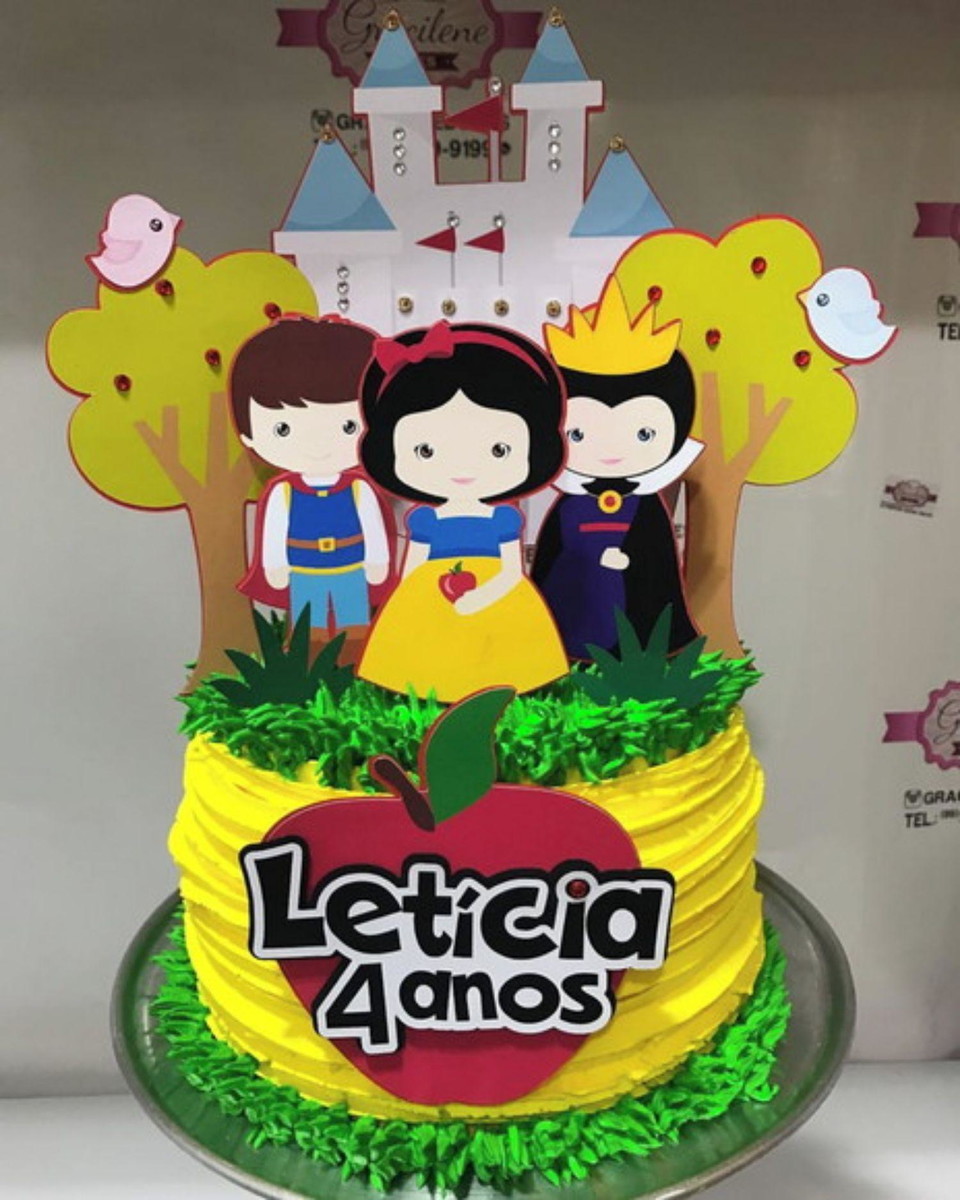 Arquivo De Corte Topo De Bolo Branca De Neve Cute Studio