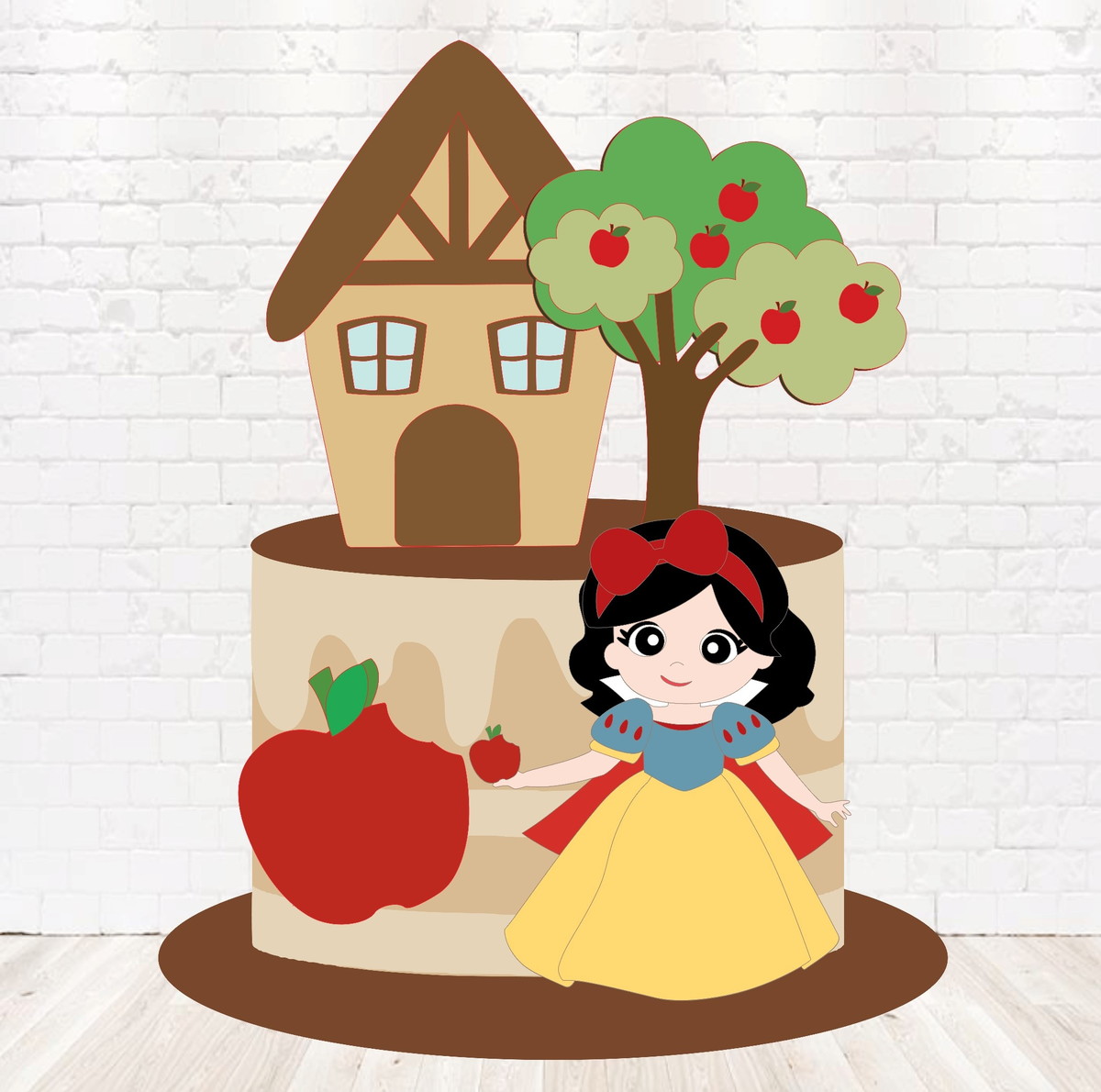 Arquivo de Corte Topo de Bolo Branca de Neve em Camadas 1676