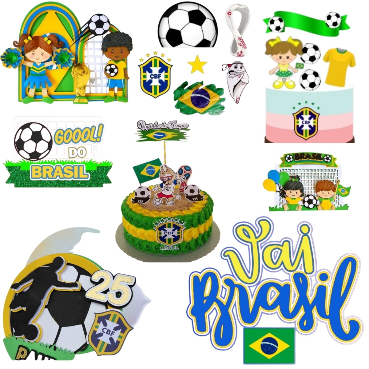 Arquivo de Corte Topo de Bolo - Brasil 25 Temas Combo