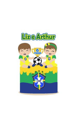 Arquivo de Corte Topo de Bolo Brasil Crianças